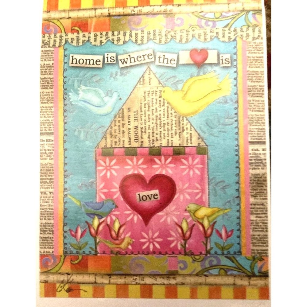 WELLS ST by LANG Lg Garden Flag 28"x40" "HOME IS WHERE THE HEART IS -love" NIP
